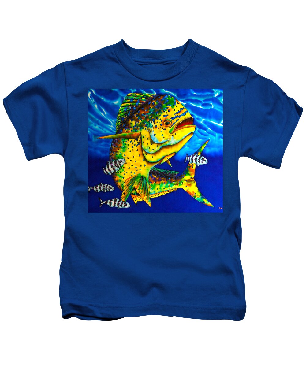 Mahi Mahi Kids T-Shirt featuring the painting Caribbean Bull by Daniel Jean-Baptiste