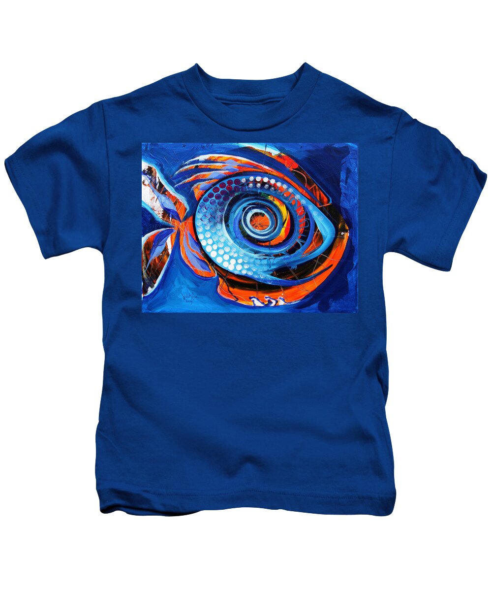 Fish Kids T-Shirt featuring the painting El Chupacabra by J Vincent Scarpace