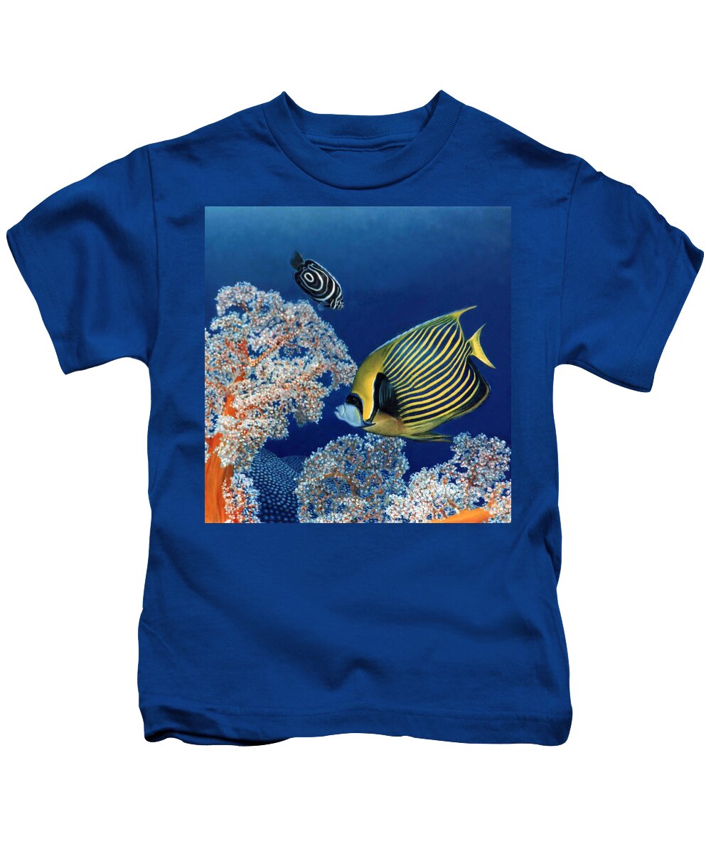 Fish Kids T-Shirt featuring the painting Emperor Fish by Ben Saturen