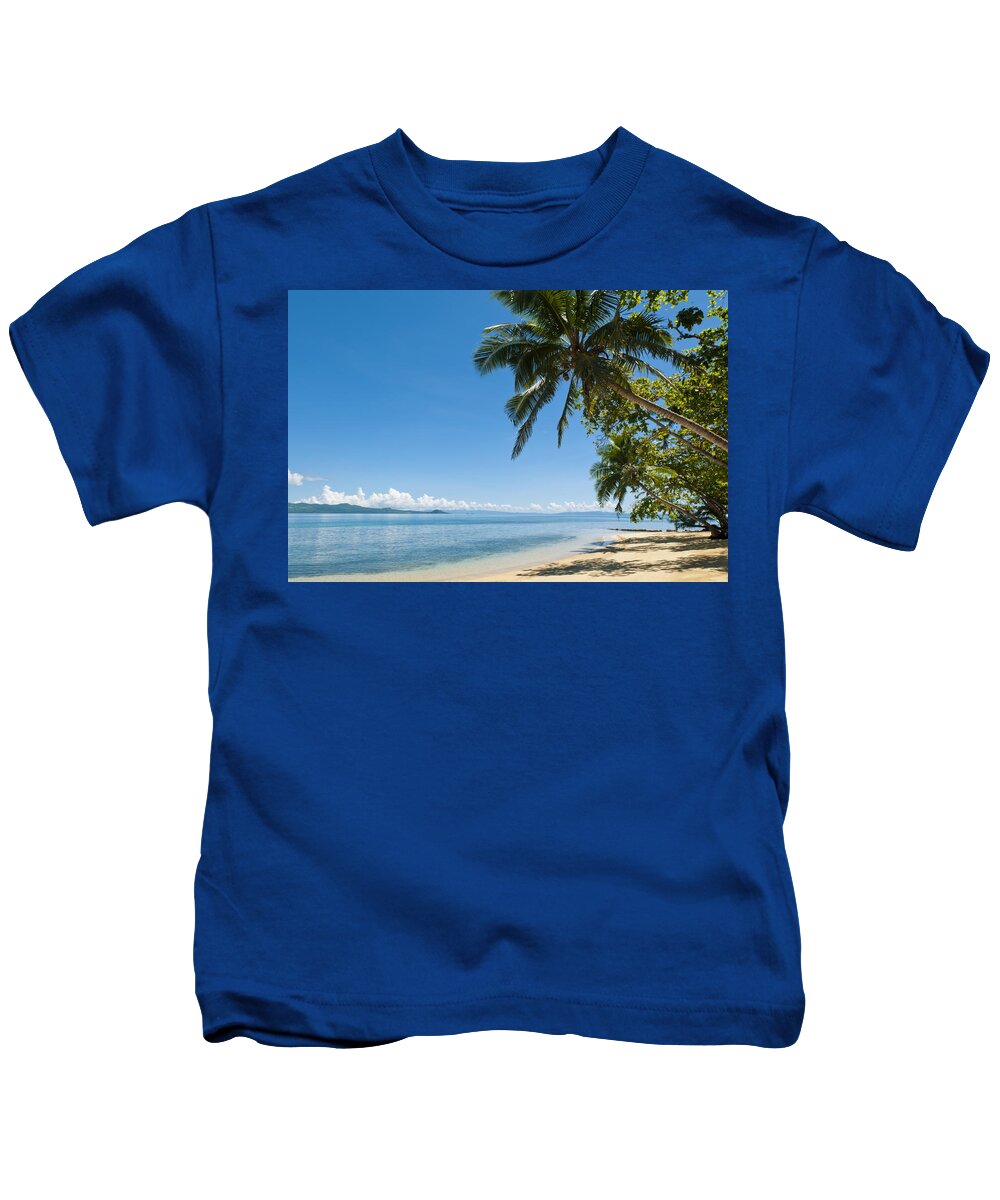 Alone Kids T-Shirt featuring the photograph Fiji Beach Scene by Greg Vaughn - Printscapes