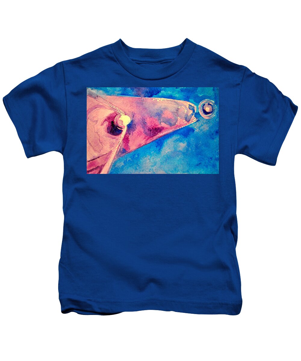 Umphrey's Mcgee Kids T-Shirt featuring the painting Pink on Blue by Patricia Arroyo