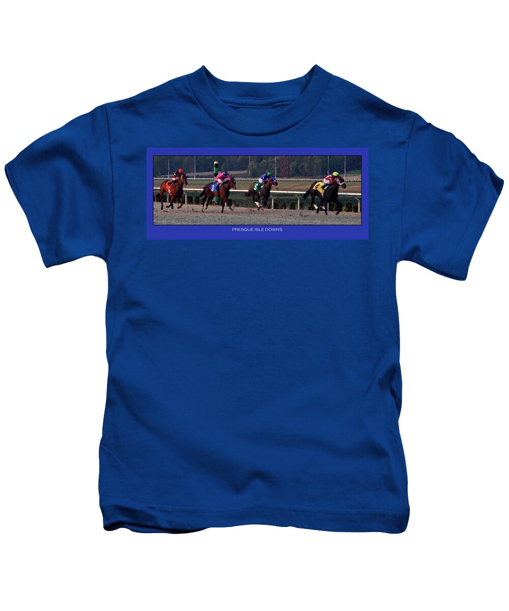 Horses Kids T-Shirt featuring the photograph Presque Isle Downs by Rebecca Samler