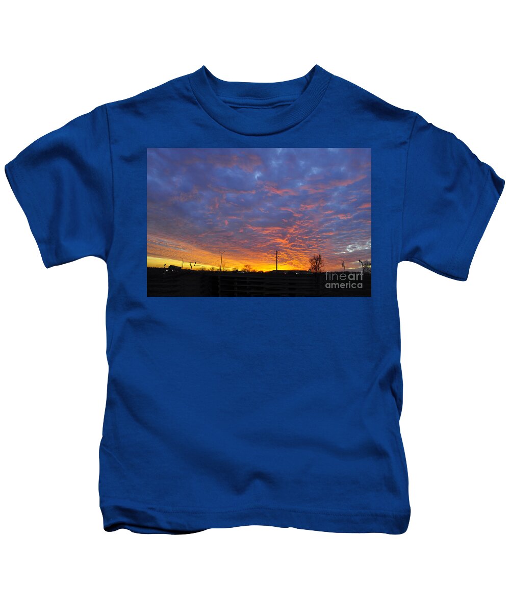 Red Sky Kids T-Shirt featuring the photograph Sky on Fire by Dejan Jovanovic