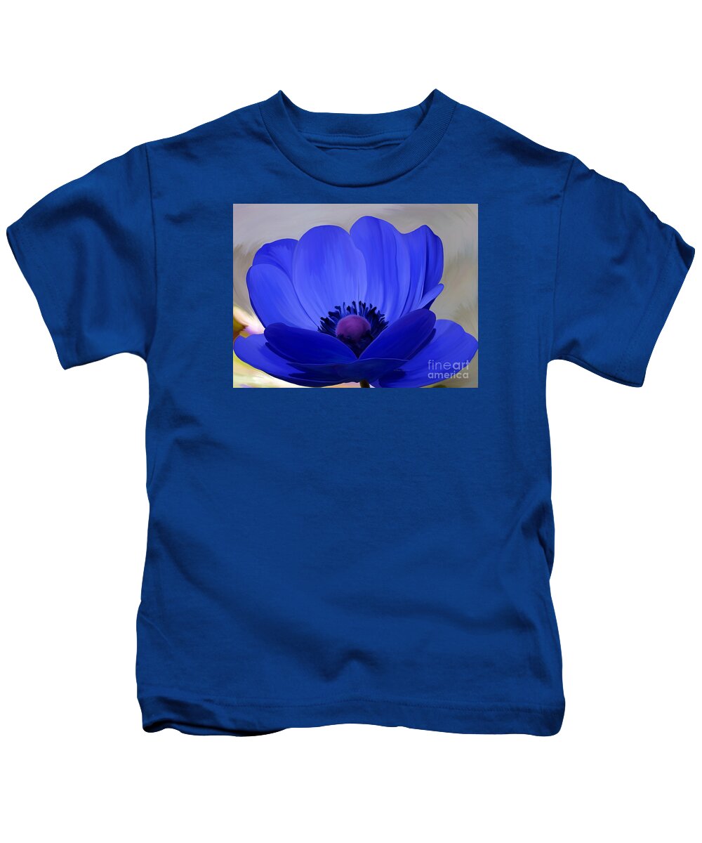 Flower Painting Kids T-Shirt featuring the painting Windflower by Patricia Griffin Brett