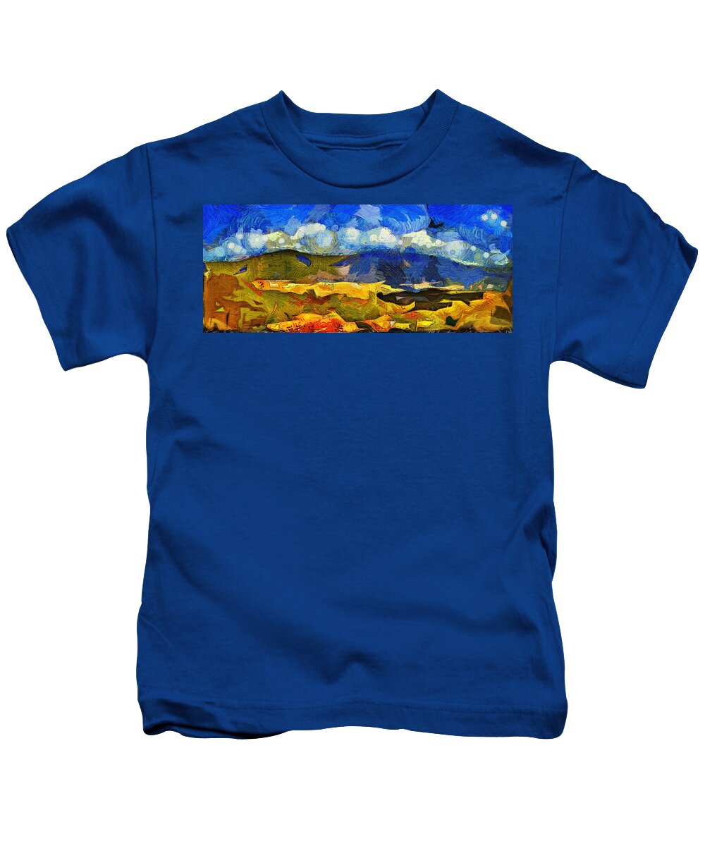 Avila Kids T-Shirt featuring the digital art Avila Mountain #1 by Galeria Trompiz