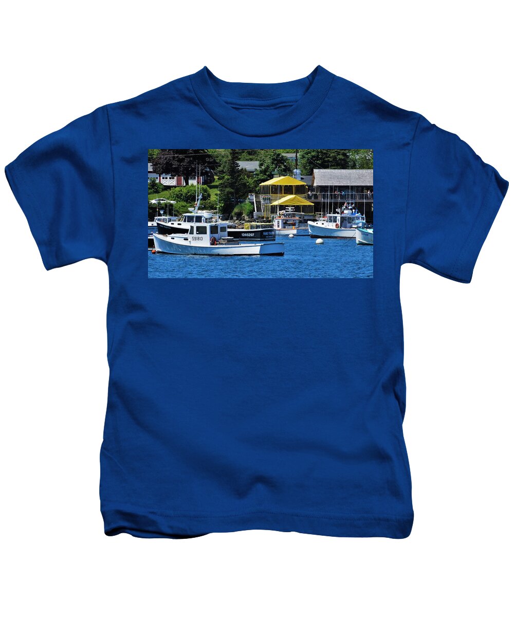 Bass Harbor Kids T-Shirt featuring the photograph Bass Harbor Maine #1 by Lisa Dunn