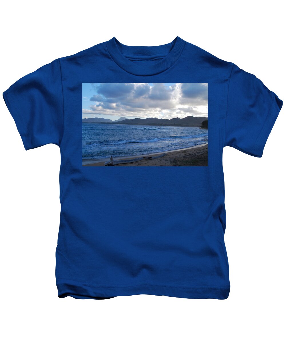 Kauai Kids T-Shirt featuring the photograph Blue Kauai Coast by Amy Fose