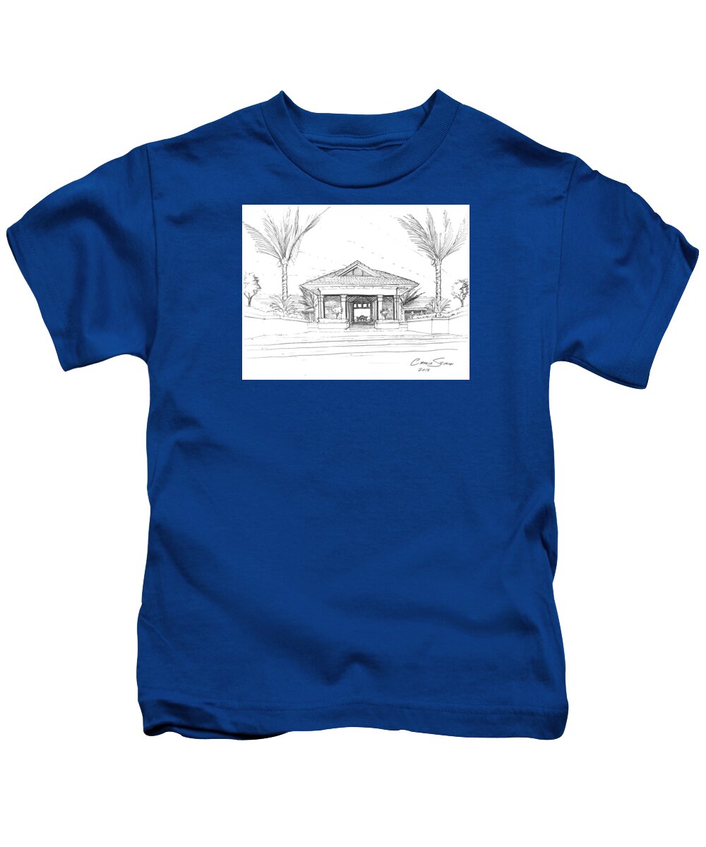 Sustainability Kids T-Shirt featuring the drawing 10.28.Islands-8 by Charlie Szoradi