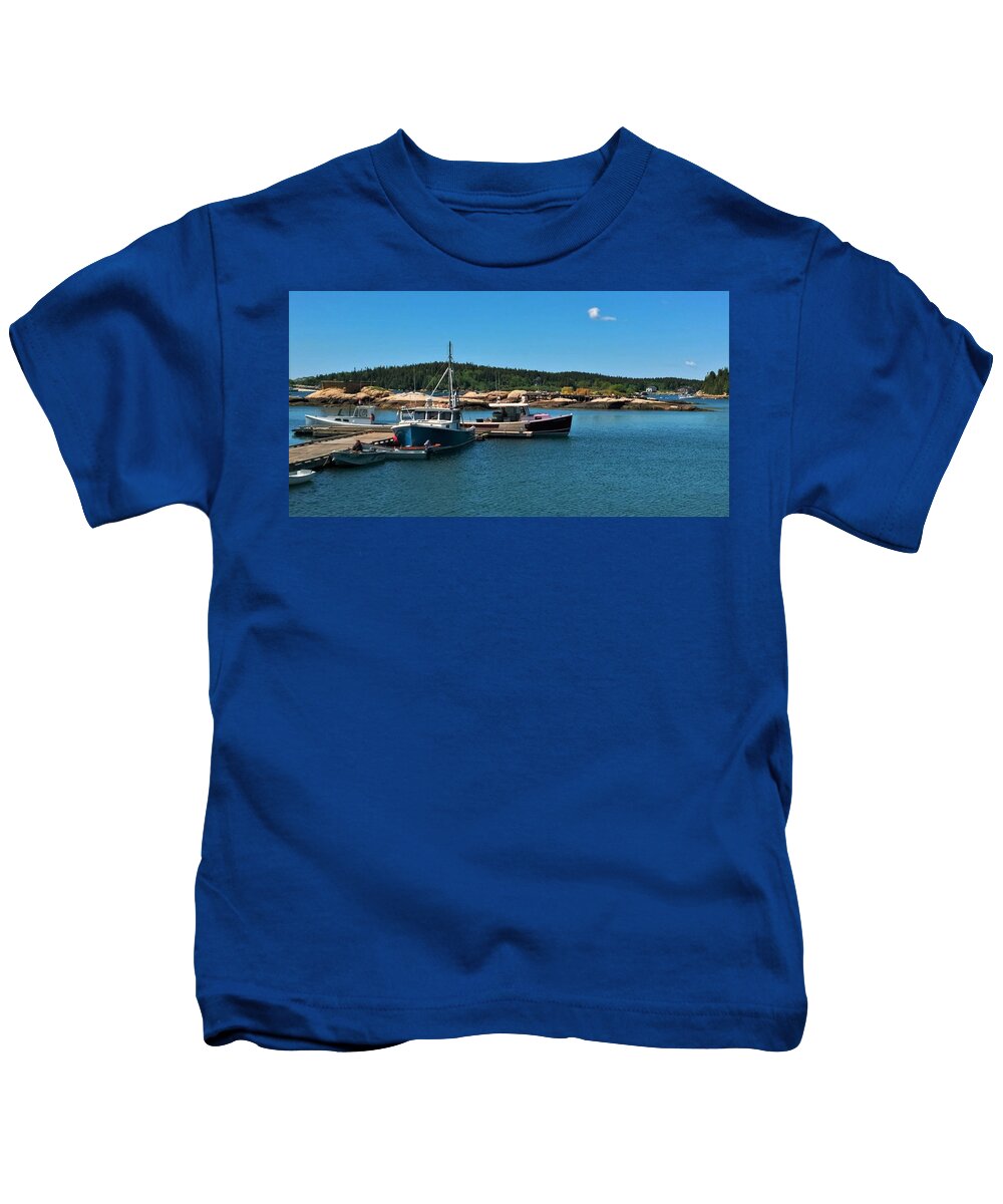 Stonington Maine Kids T-Shirt featuring the photograph Stonington #4 by Lisa Dunn