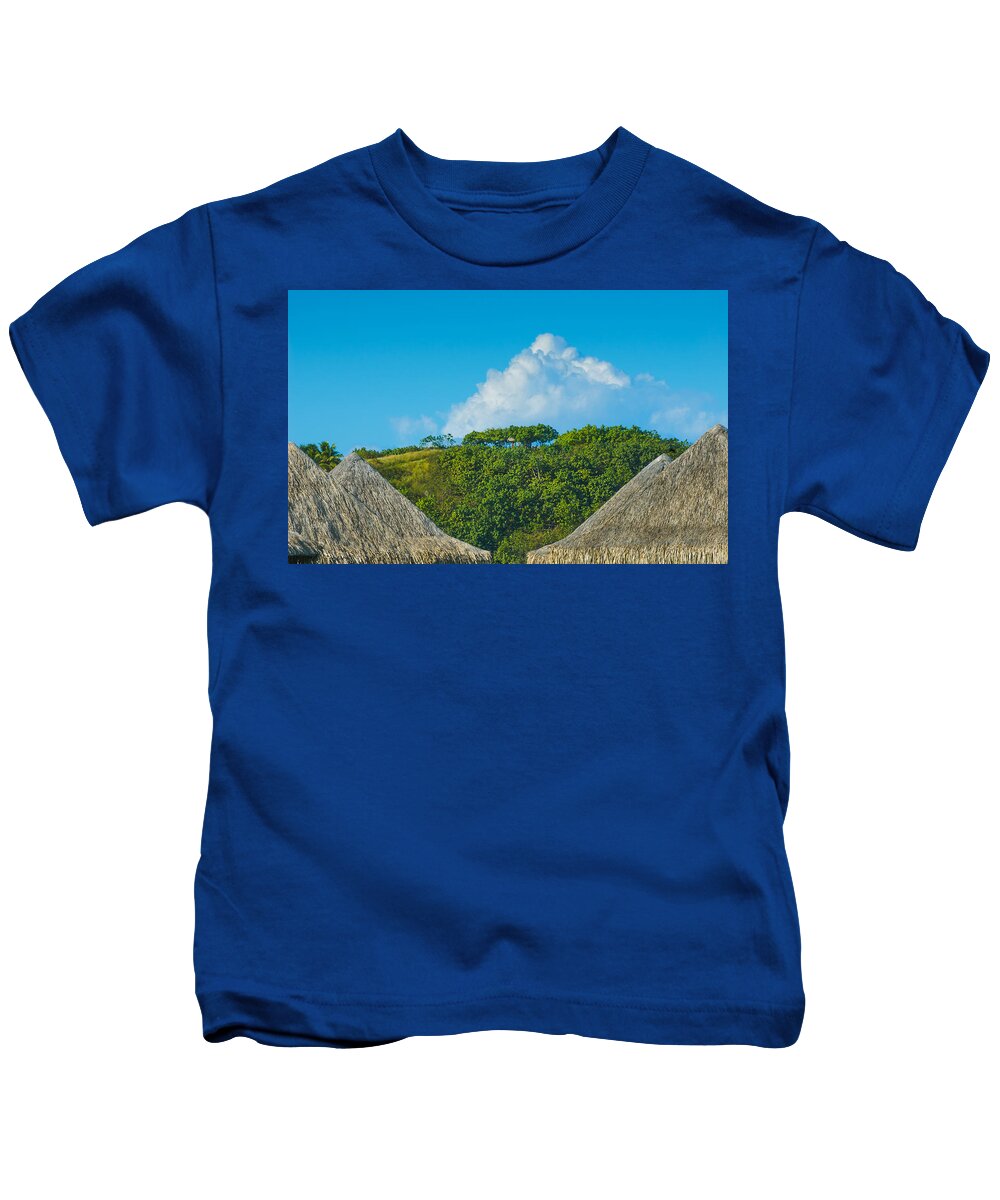 Boar Bora Kids T-Shirt featuring the photograph A Collection Of Triangles In Bora Bora by Gary Slawsky