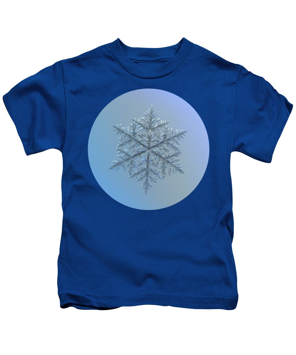 Snowflake Kids T-Shirt featuring the photograph Snowflake photo - Majestic crystal by Alexey Kljatov