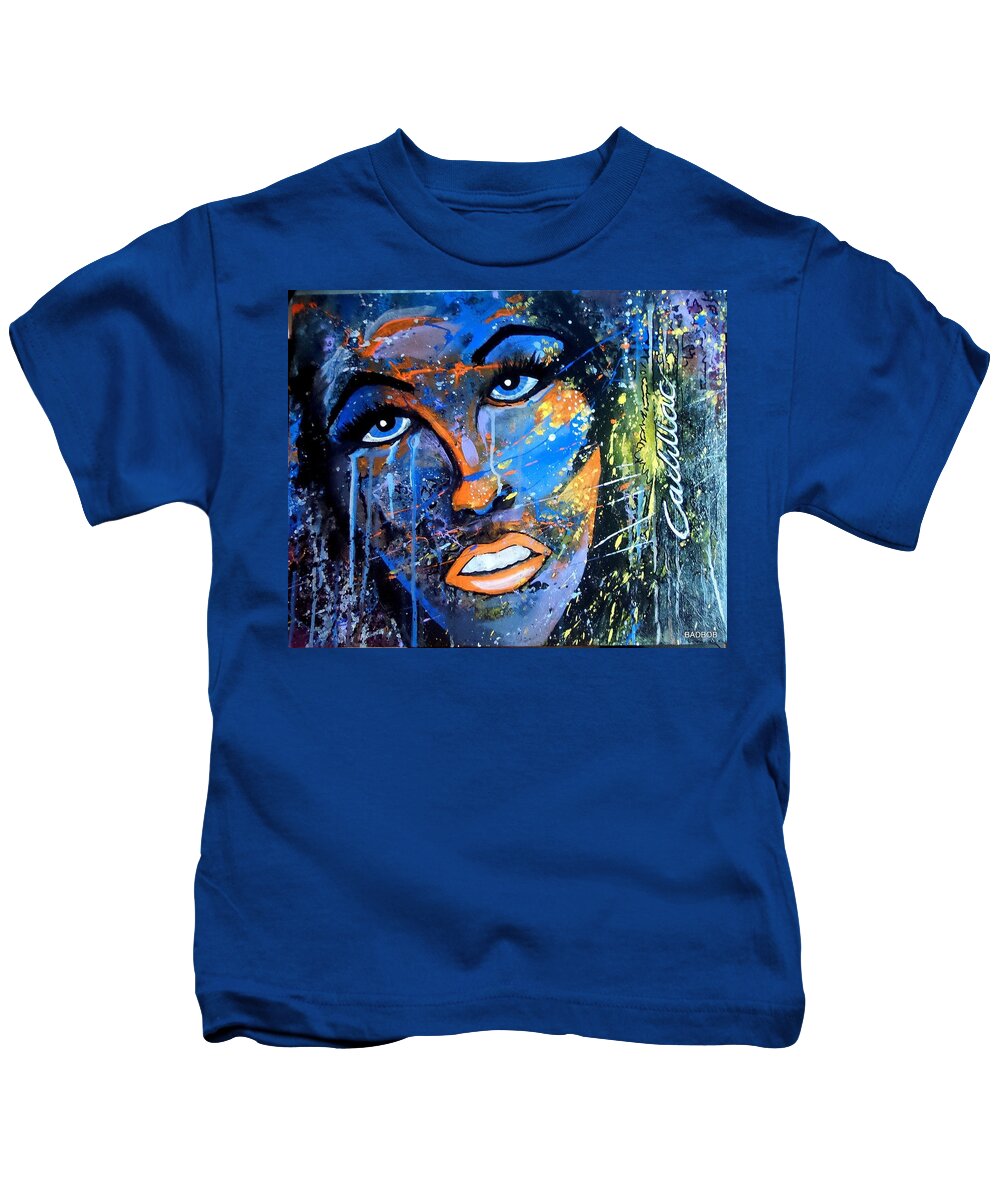 Painted Girl Kids T-Shirt featuring the painting Badfocus by Robert Francis
