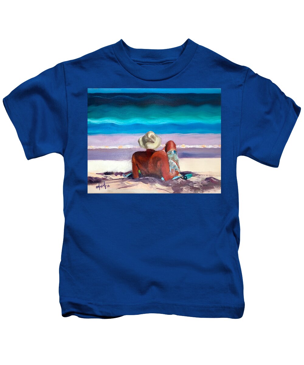 Abaco Kids T-Shirt featuring the painting Bahamas Chillin by Josef Kelly
