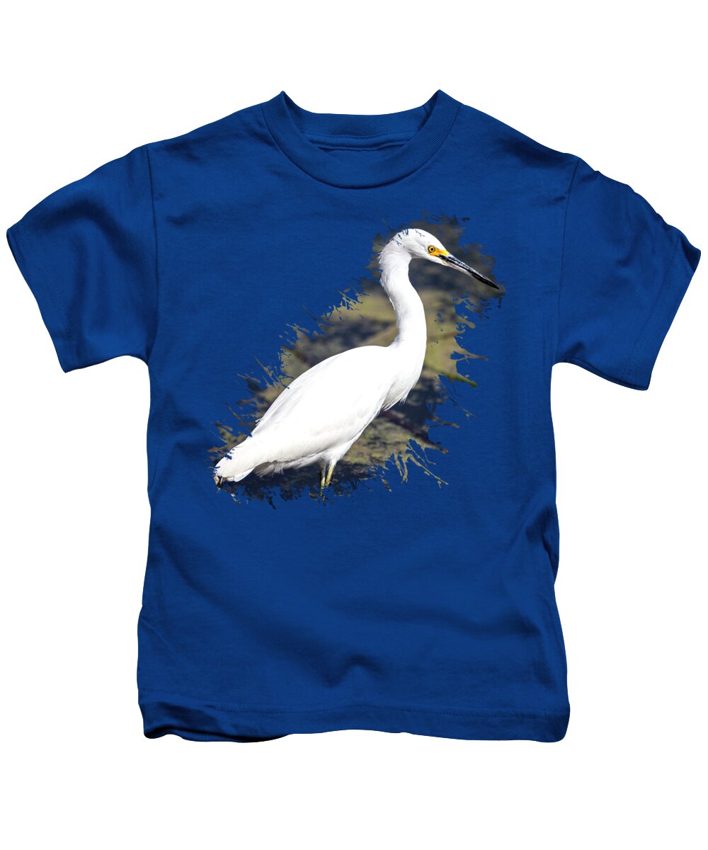 Beautiful Snowy Egret Kids T-Shirt featuring the photograph Beautiful Snowy Egret by David Millenheft