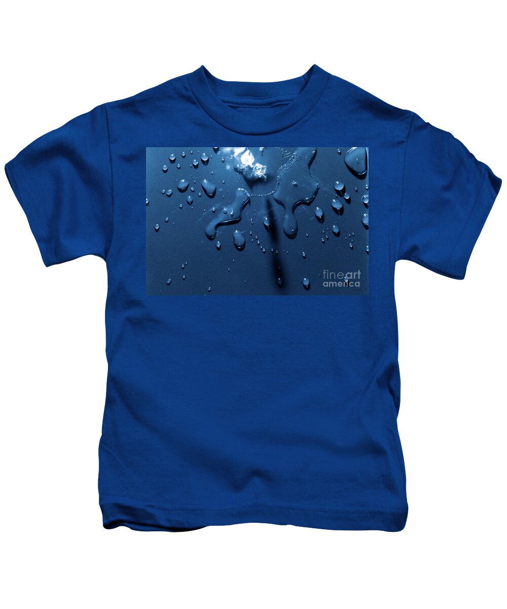 Splash Kids T-Shirt featuring the photograph Beautiful water splashes viewed from above by Simon Bratt