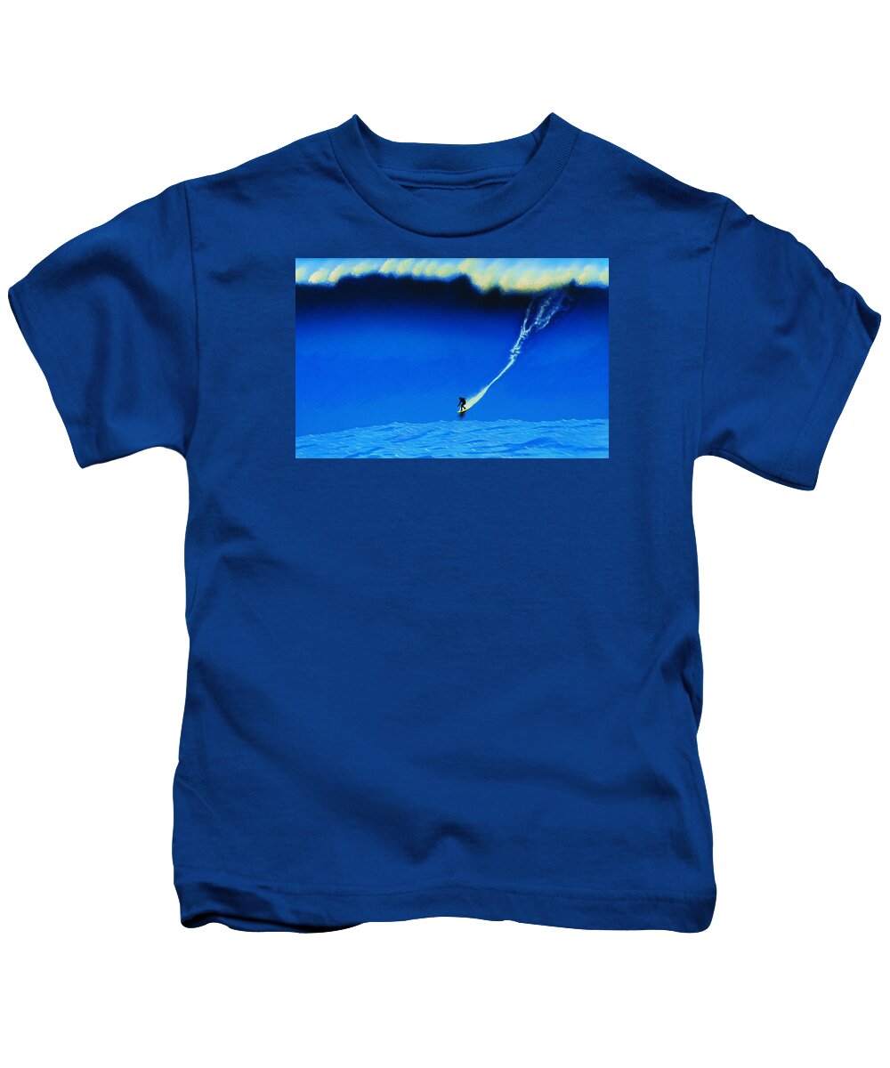 Surfing Kids T-Shirt featuring the painting Belharra 2011 by John Kaelin