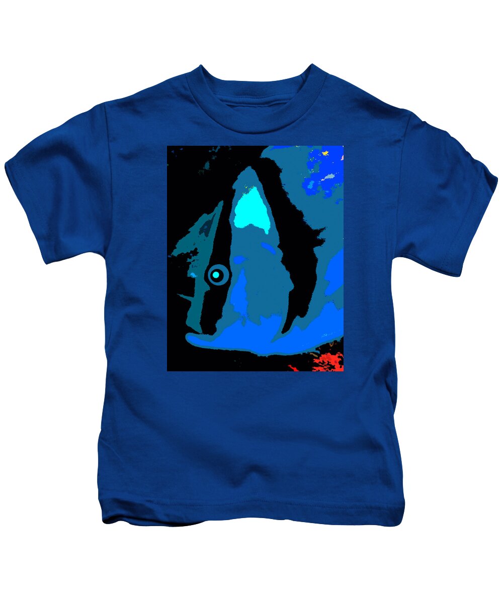 Blue Fish Kids T-Shirt featuring the painting Blue Fish spca by David Lee Thompson