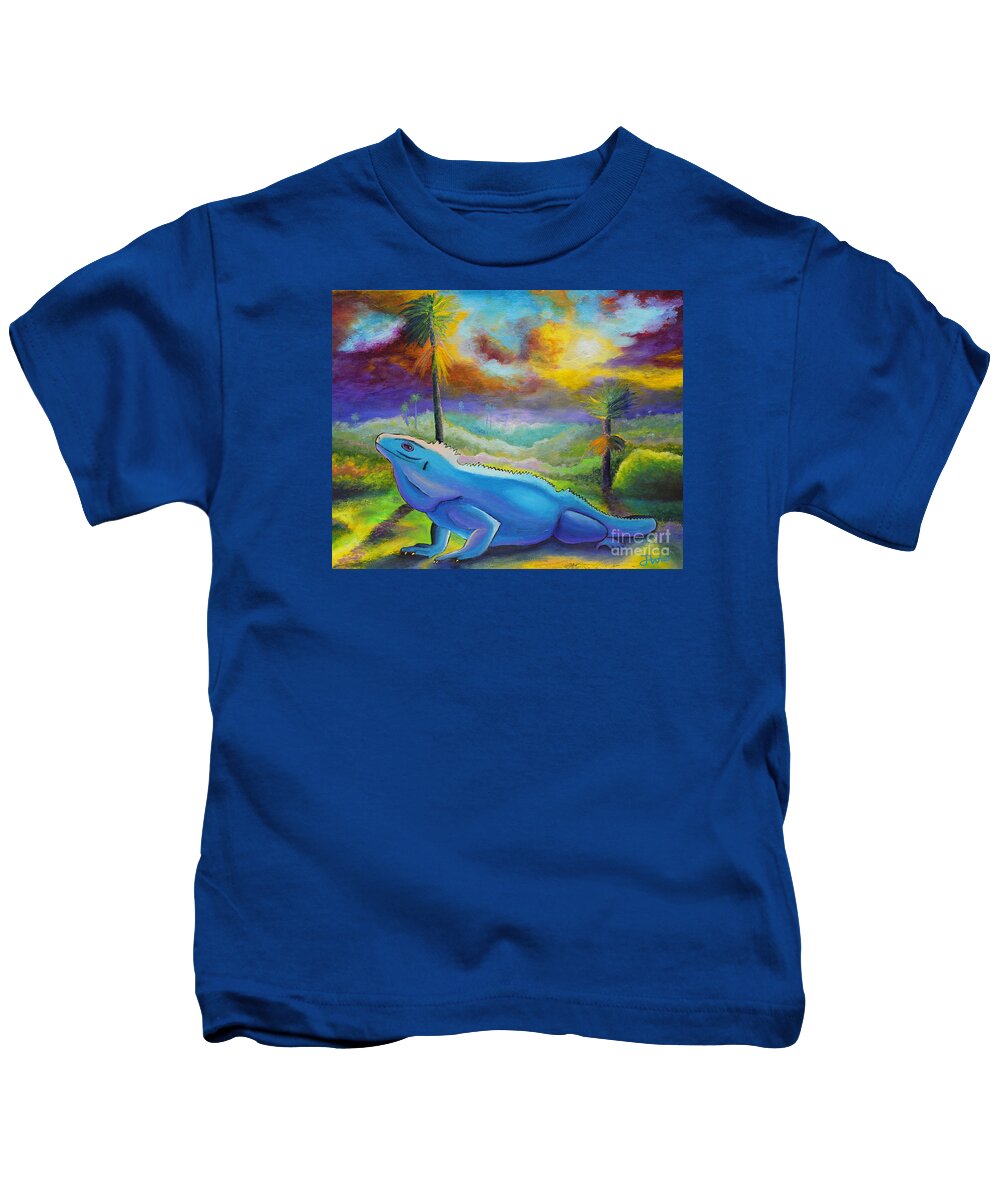 Trees Kids T-Shirt featuring the painting Blue by Jerome Wilson