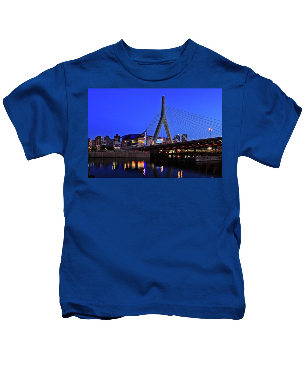 Boston Kids T-Shirt featuring the photograph Boston Garden and Zakim Bridge by Rick Berk