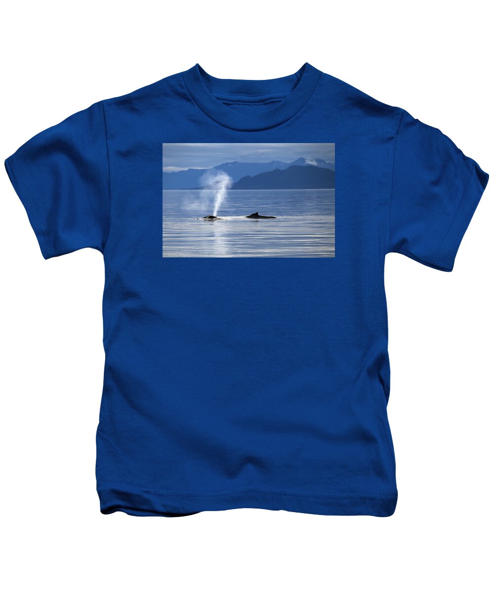 Alaska Kids T-Shirt featuring the photograph Breath of a Whale by Michele Cornelius