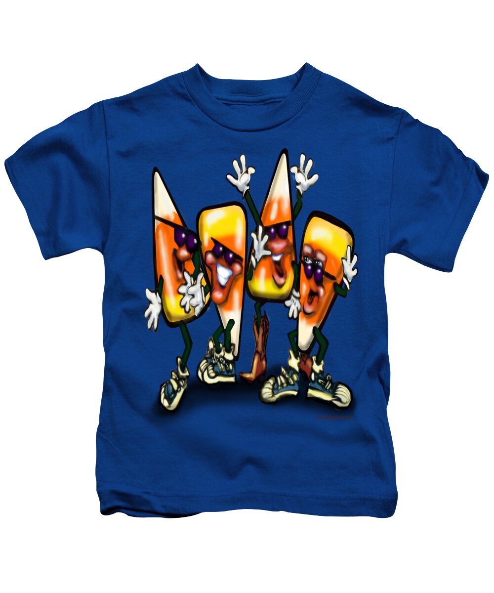 Candy Kids T-Shirt featuring the digital art Candy Corn Gang by Kevin Middleton
