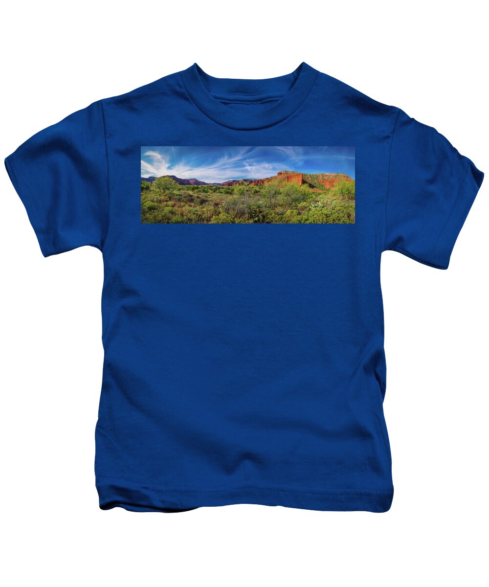 Panorama Kids T-Shirt featuring the photograph Caprock Canyon Panorama 2 by Adam Reinhart