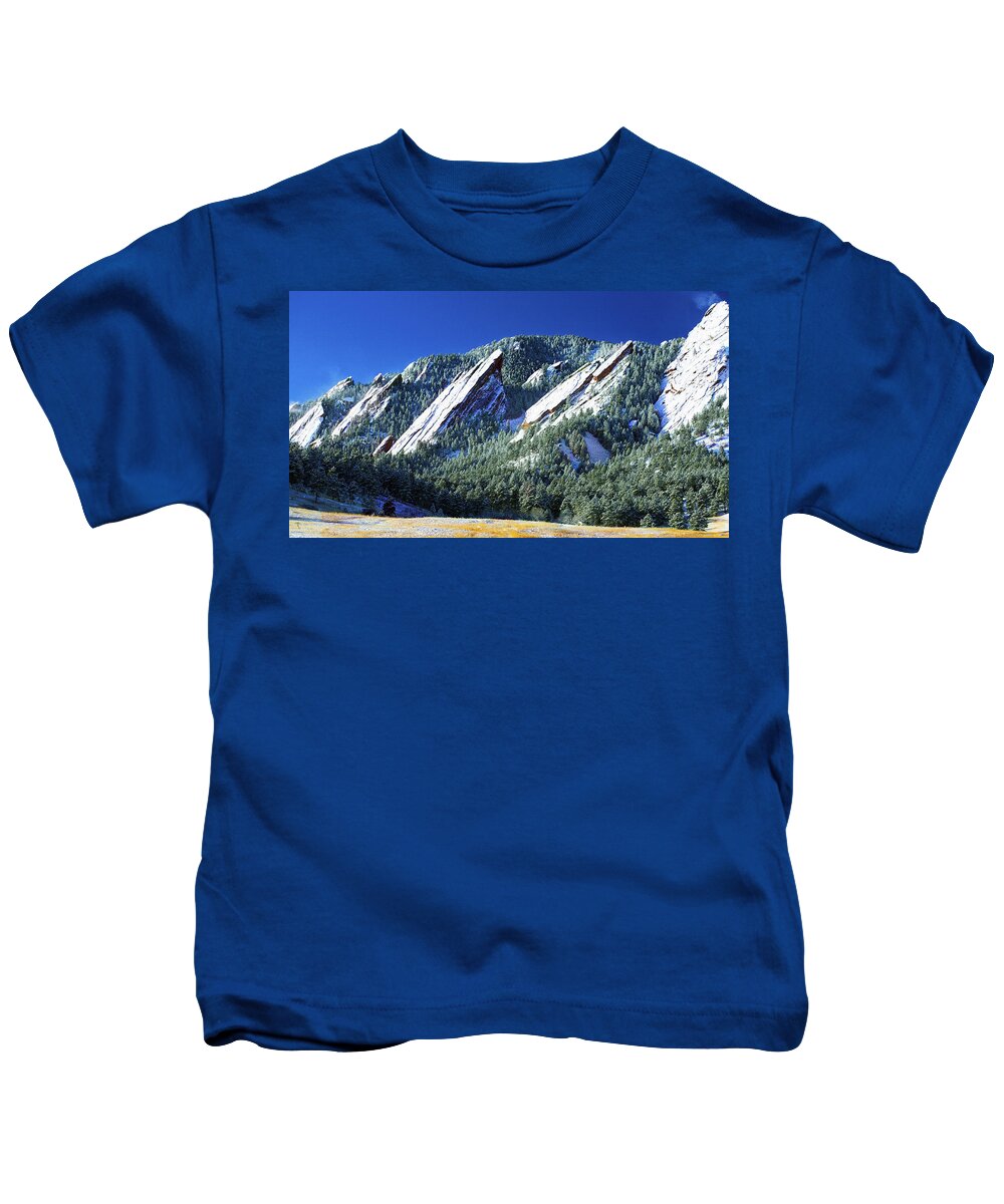 Colorado Kids T-Shirt featuring the photograph All Five Colorado Flatirons by Marilyn Hunt