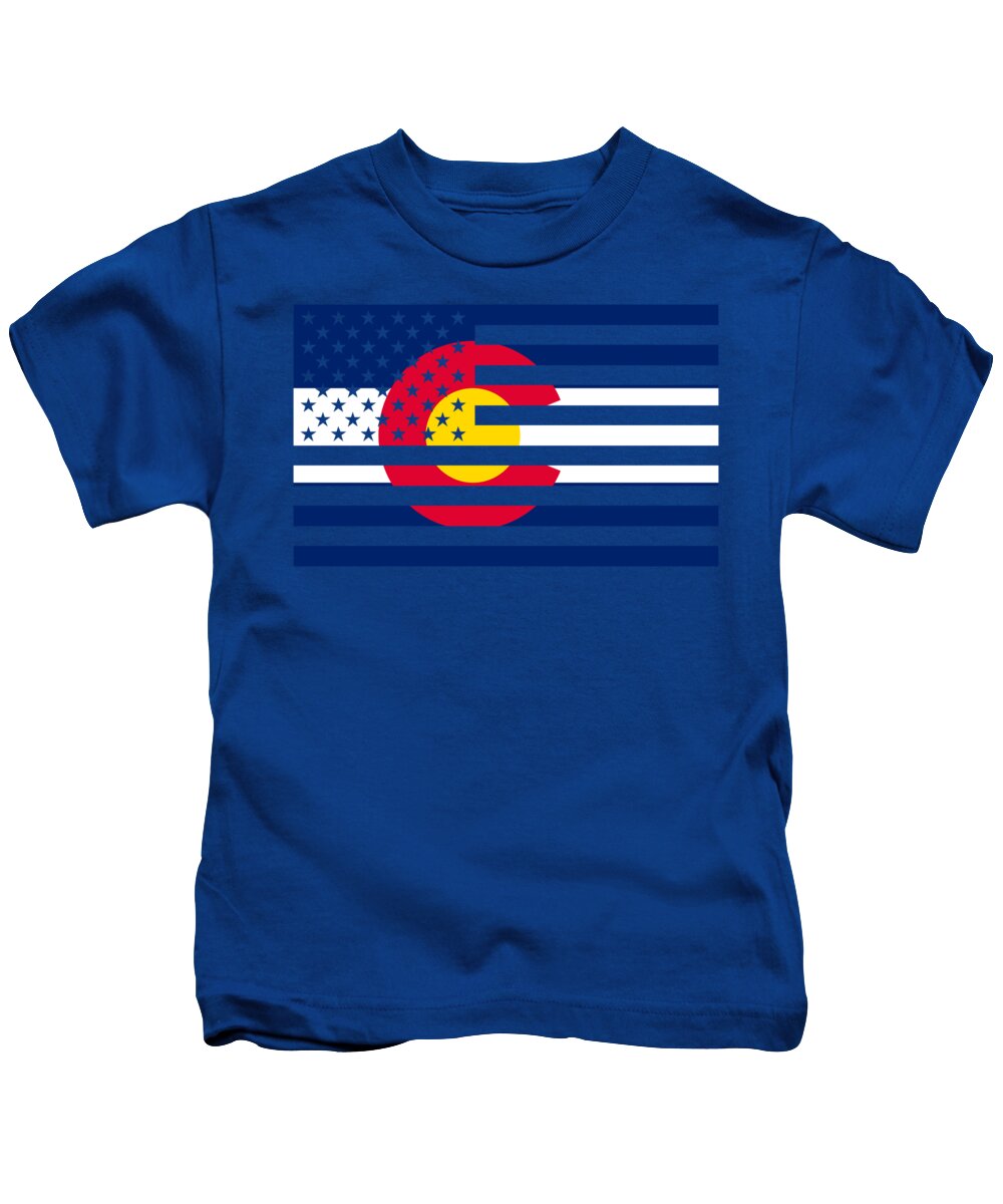 Colorado Kids T-Shirt featuring the digital art Colorado State Flag Graphic USA Styling by Garaga Designs