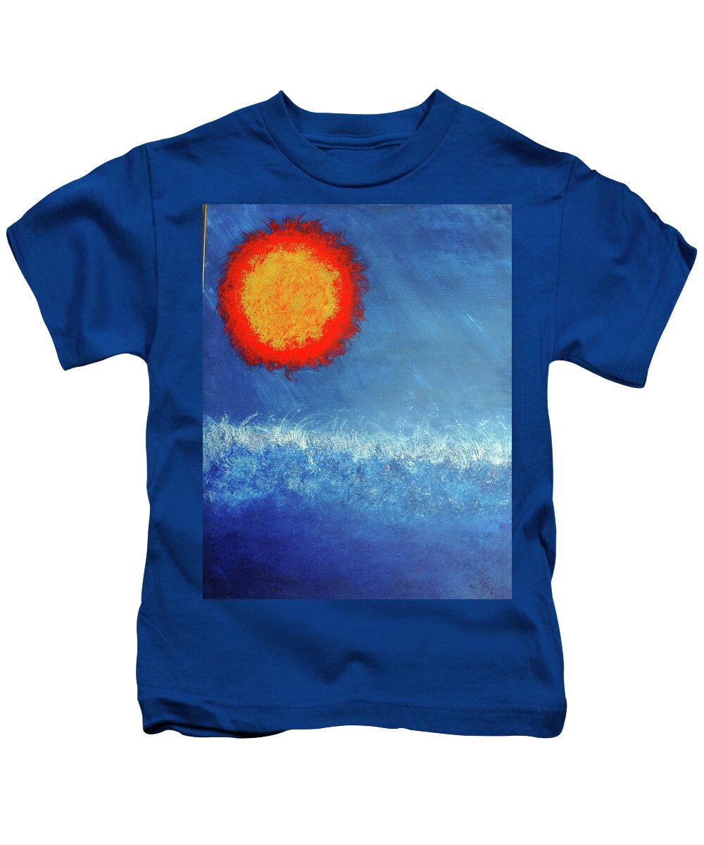Global Warming Kids T-Shirt featuring the painting Coming to a Boil by Rein Nomm