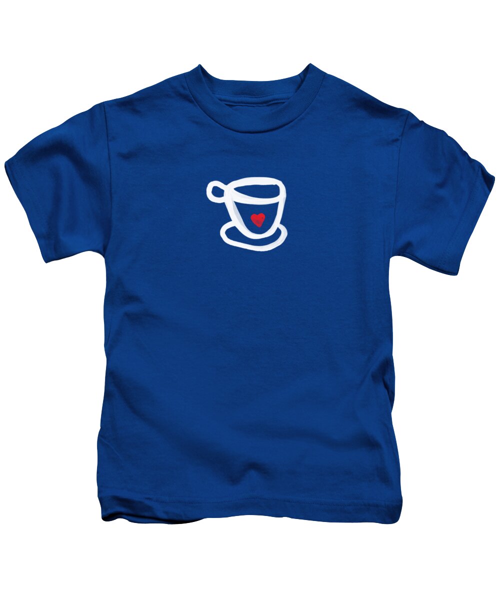 Coffee Kids T-Shirt featuring the painting Cup of Love- Shirt by Linda Woods