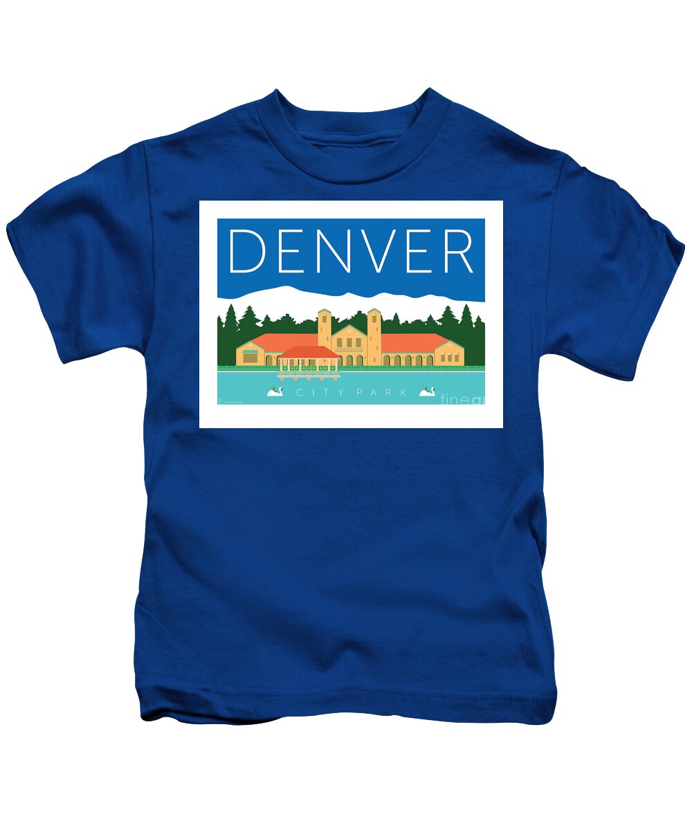 Denver Kids T-Shirt featuring the digital art DENVER City Park by Sam Brennan