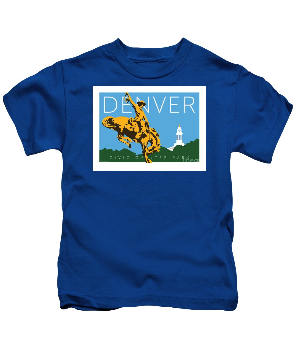 Denver Kids T-Shirt featuring the digital art DENVER Civic Center Park by Sam Brennan