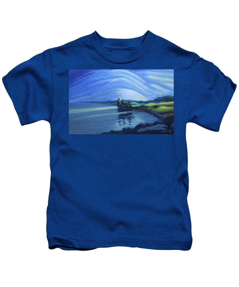 Group Of Seven Kids T-Shirt featuring the painting Distant Thunder by Barbel Smith