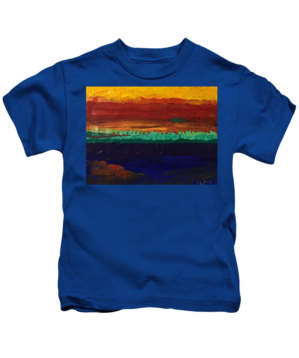 Landscape Kids T-Shirt featuring the painting Divertimento by Norma Duch