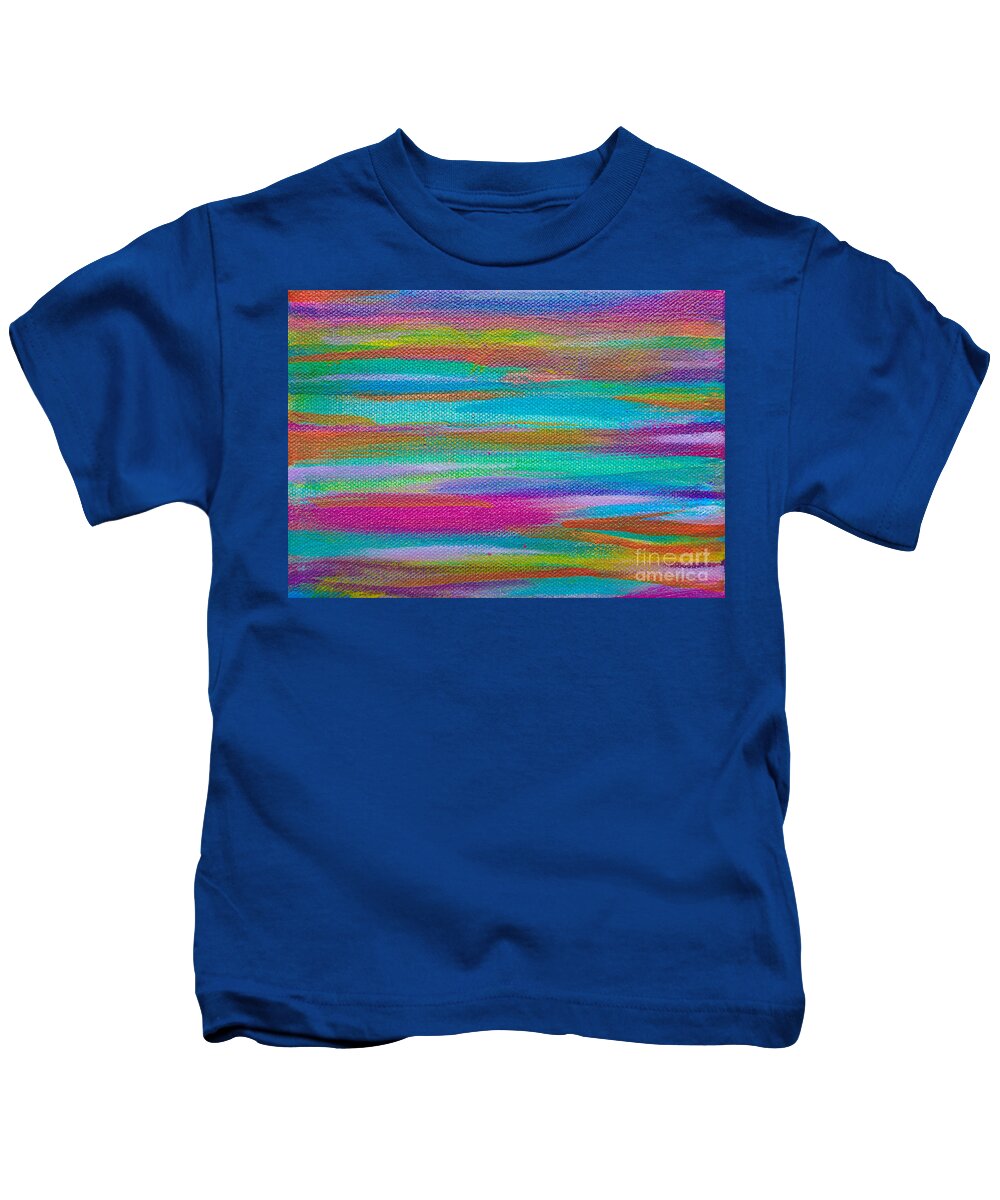  Seductive Intense Stripped Original Painting Contemporary Modern Vibrant Dramatic Dynamic Exciting Colorful Kids T-Shirt featuring the painting Flip stripe H by Priscilla Batzell Expressionist Art Studio Gallery