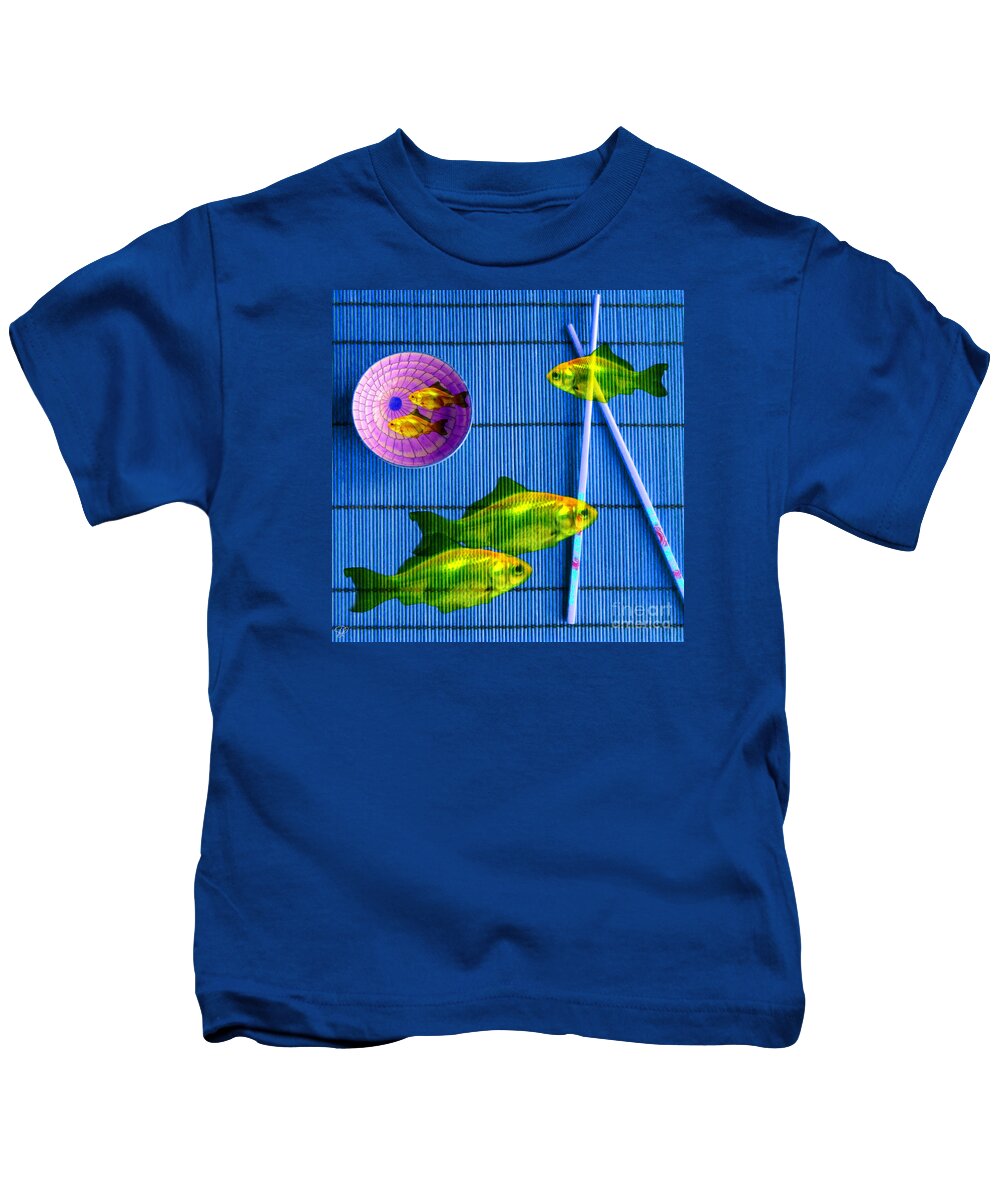 Fish Kids T-Shirt featuring the photograph Flying Fish and the Pink Moon by LemonArt Photography