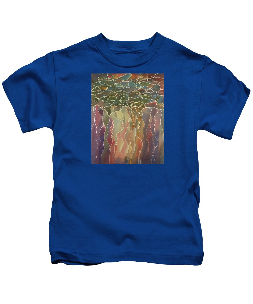 Canoeing Kids T-Shirt featuring the painting Harlequin Water Lillies by Johanna Axelrod