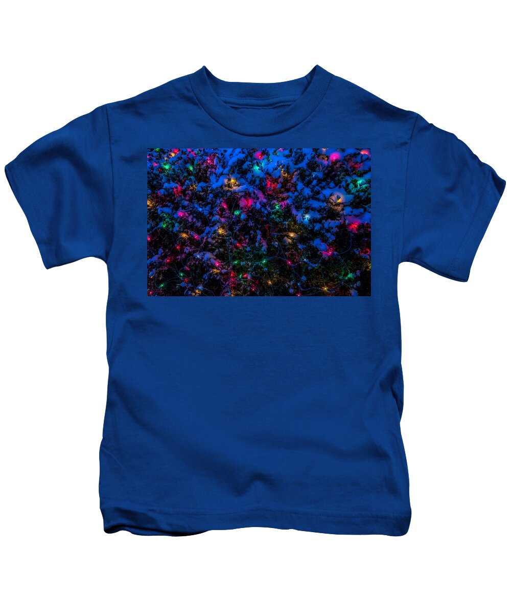 Snow Kids T-Shirt featuring the photograph Holiday Lights in Snow by Allin Sorenson