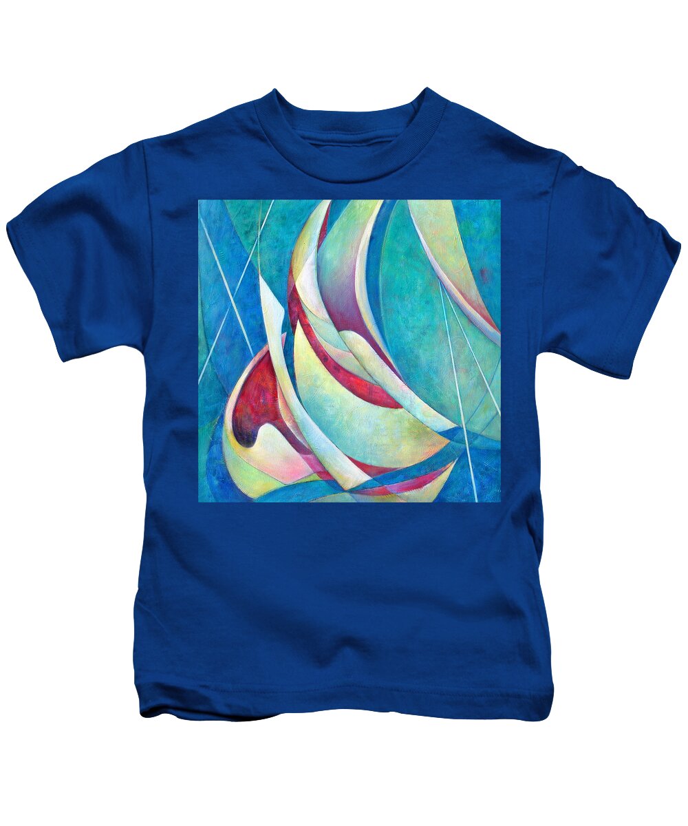 Sea Kids T-Shirt featuring the painting Into the Breeze by Susanne Clark