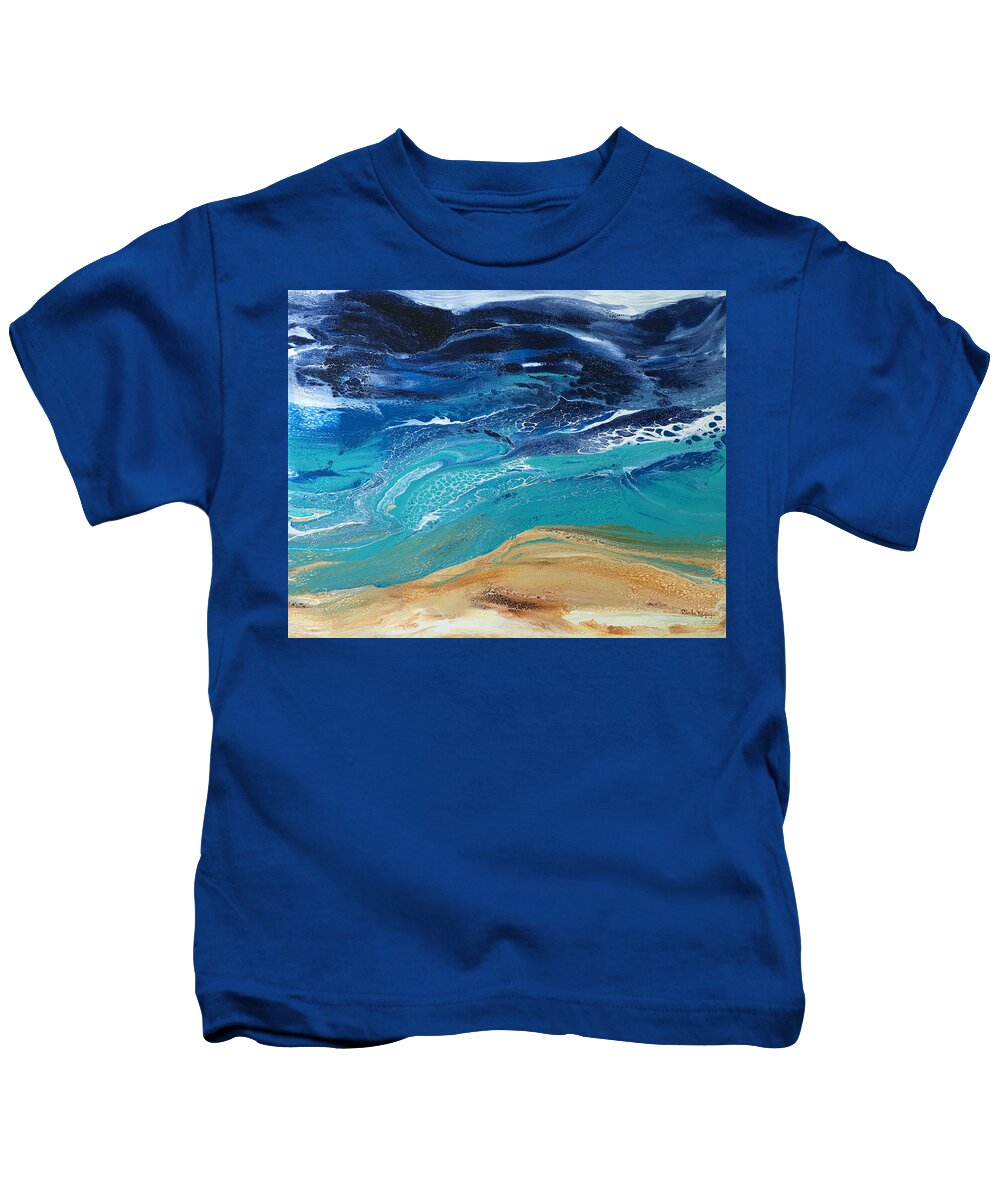 Beach Kids T-Shirt featuring the painting Ebb Tide by Linda Kegley
