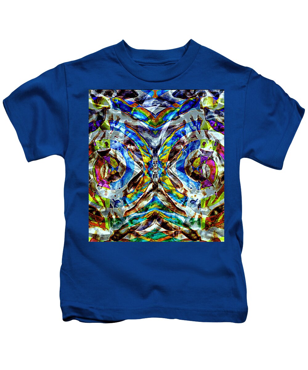 Labyrinth Kids T-Shirt featuring the painting Labyrinth of the mind by Jolanta Anna Karolska