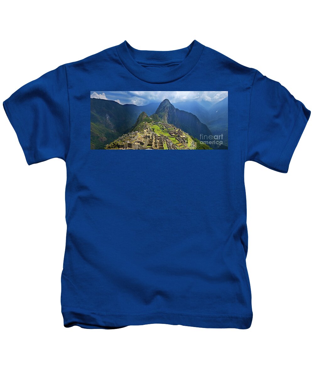 Machu Picchu Kids T-Shirt featuring the photograph Machu Picchu by Henk Meijer Photography