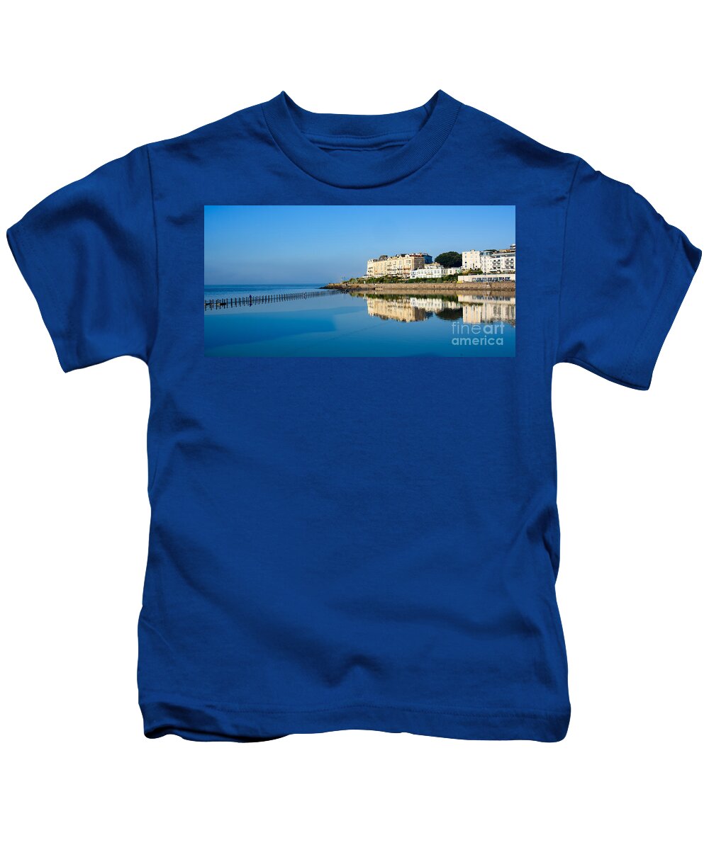 Weston Kids T-Shirt featuring the photograph Marine lake, Weston Super Mare by Colin Rayner