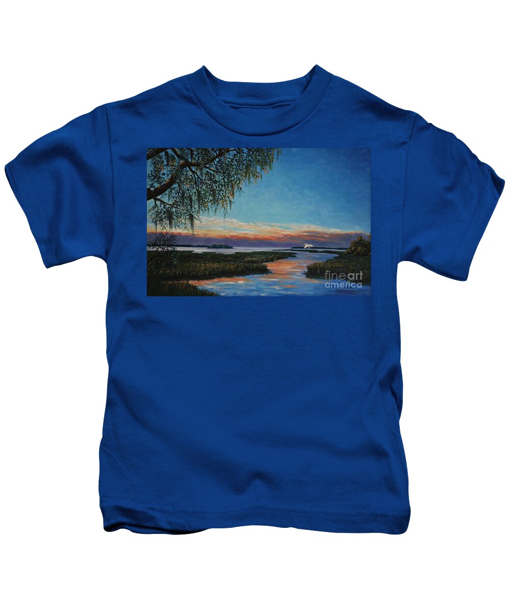 Sunset Kids T-Shirt featuring the painting May River Sunset by Stanton Allaben