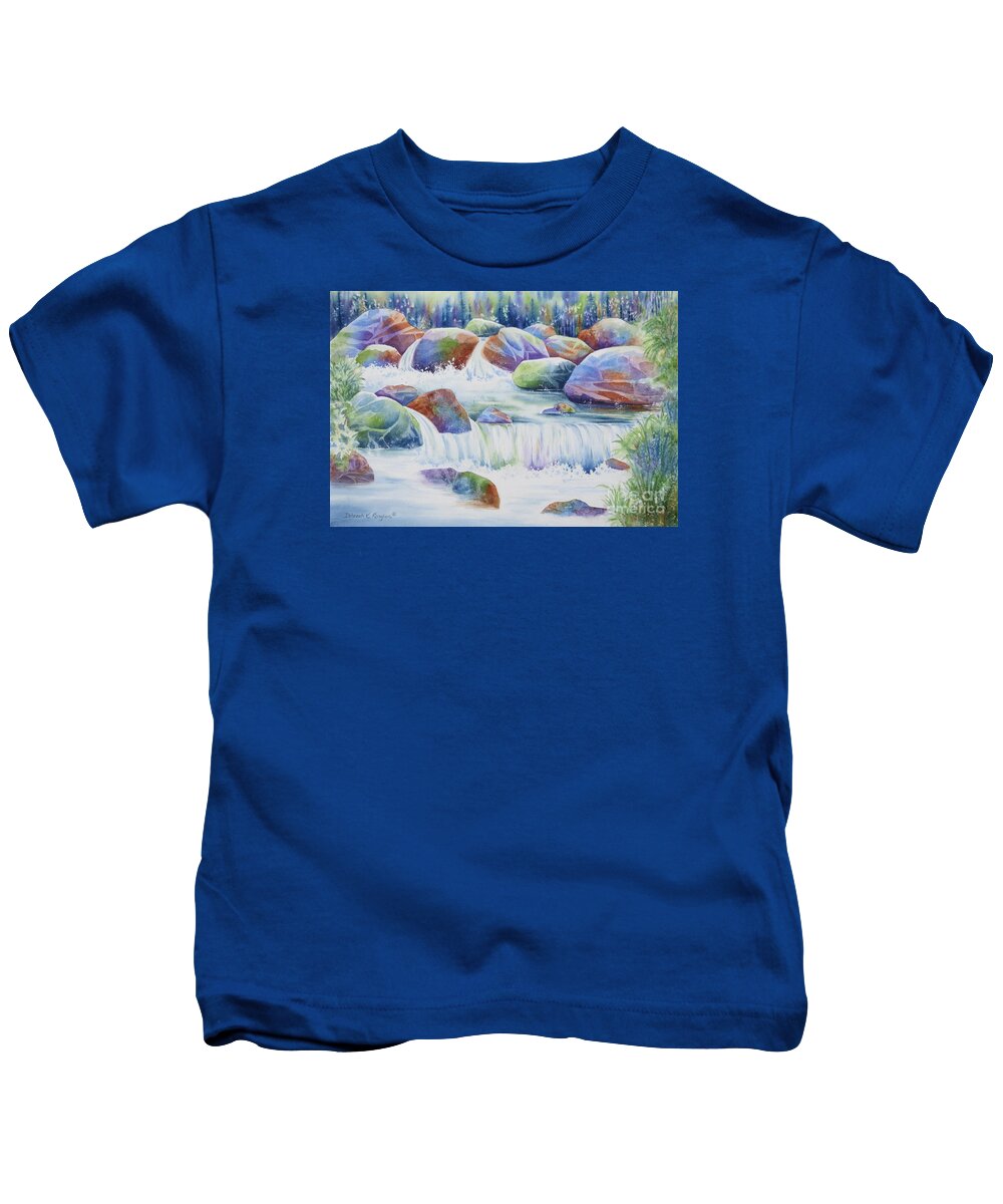 Waterfall Kids T-Shirt featuring the painting Nature's Jewel by Deborah Ronglien
