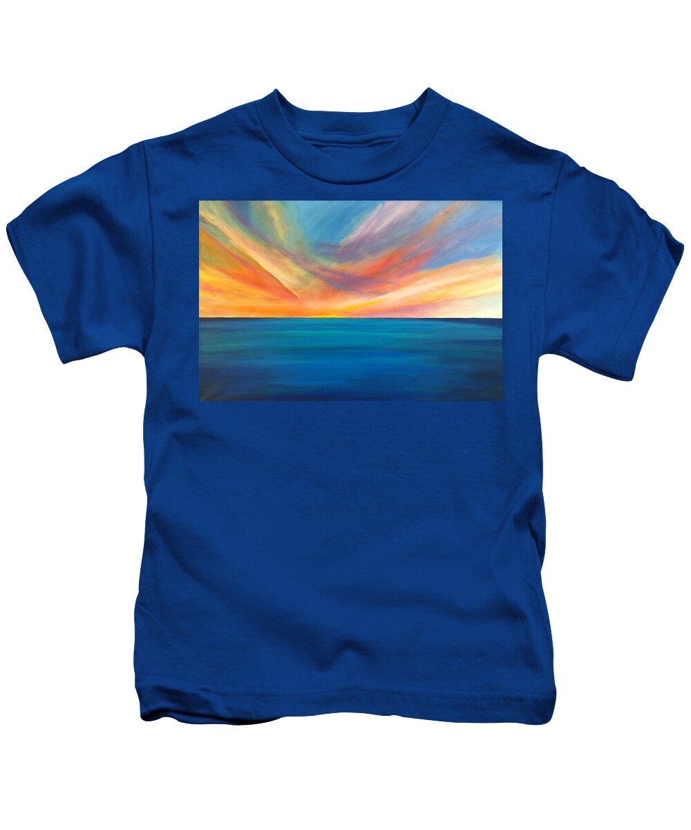 Canvas Kids T-Shirt featuring the painting On Things Above by Linda Bailey