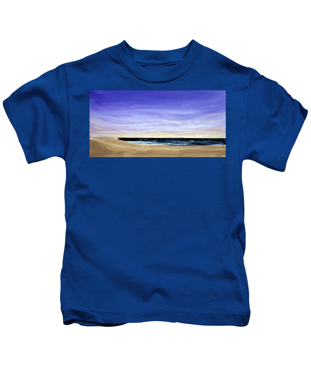 Outer Banks Kids T-Shirt featuring the painting Outer Banks Beach by Katy Hawk