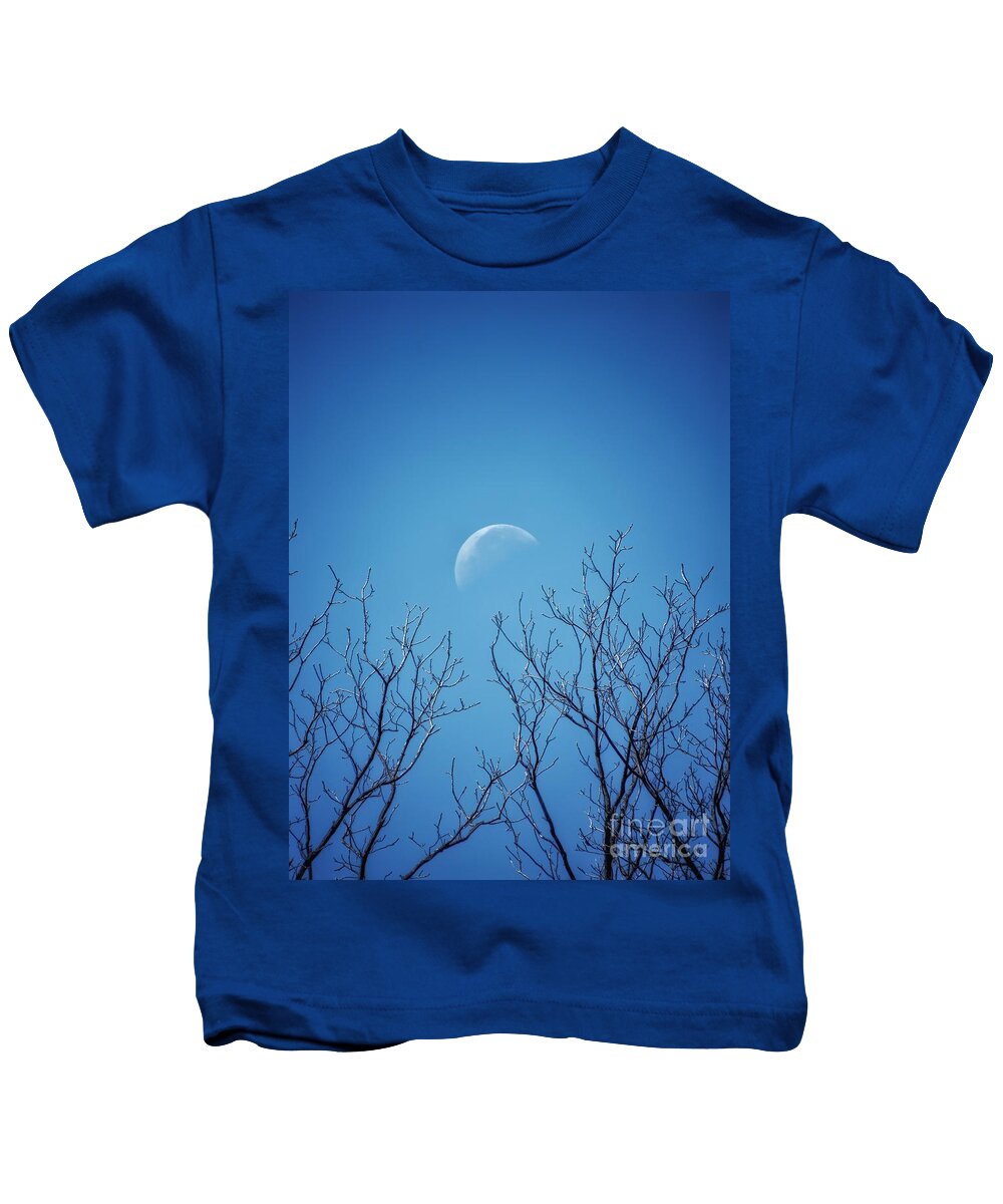 Moon Kids T-Shirt featuring the photograph Pale Moon Rising by Diana Rajala