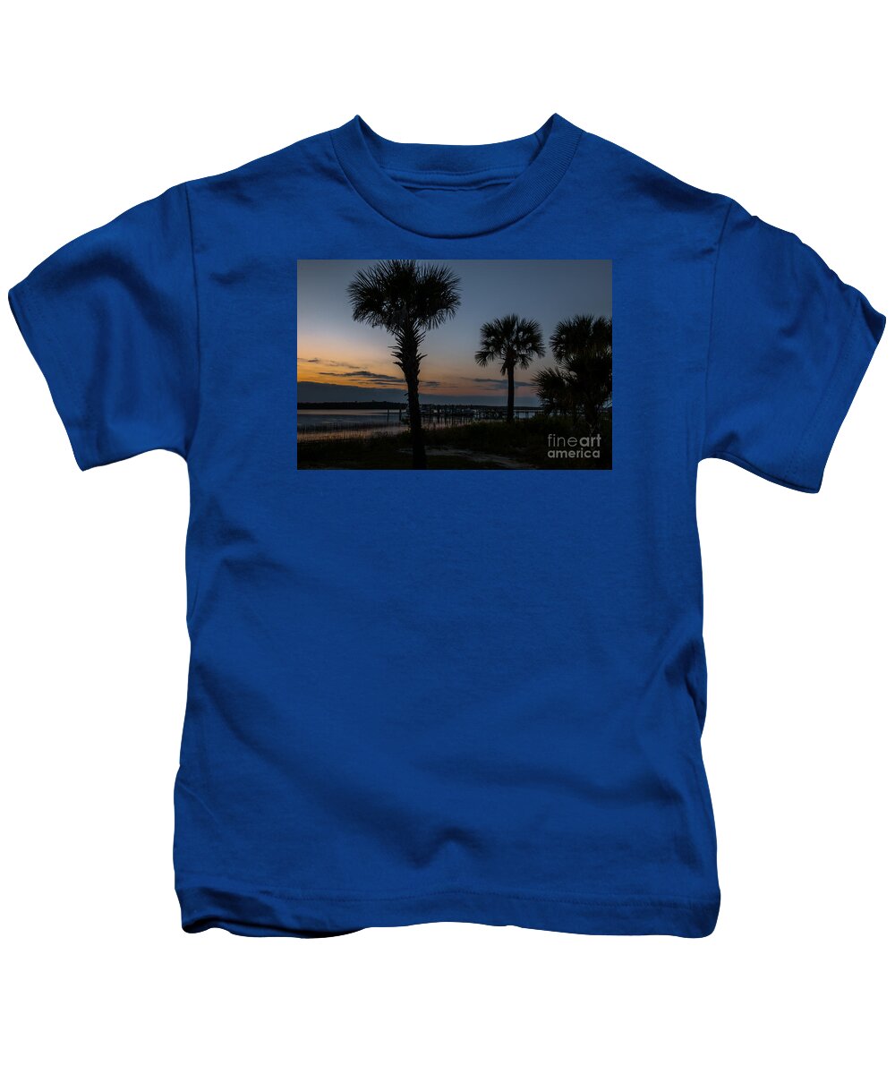 Sunset Kids T-Shirt featuring the photograph Palmetto Sky by Dale Powell