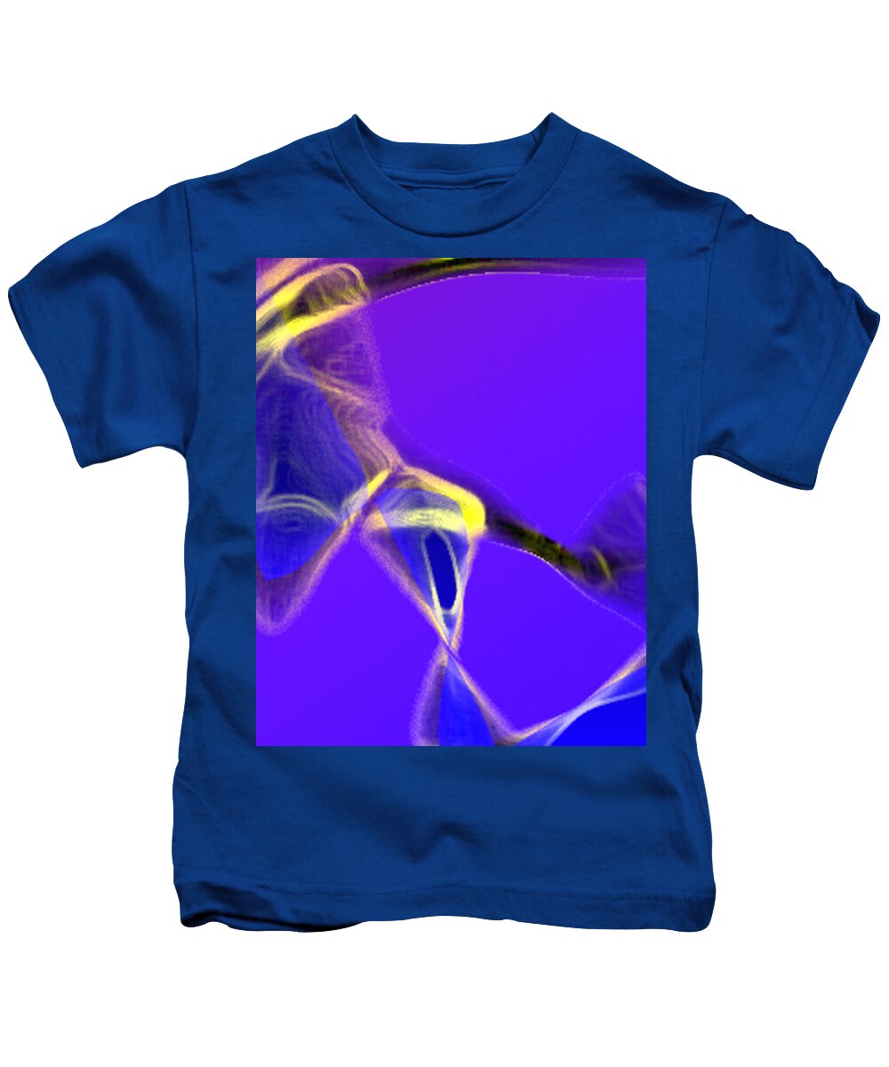 Abstract Kids T-Shirt featuring the digital art panel two from Movement in Blue by Steve Karol
